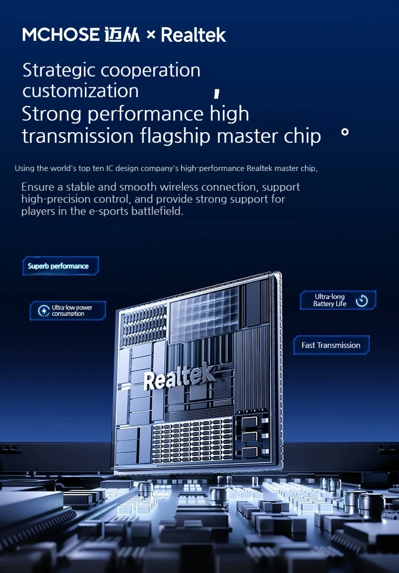 MCHOSE L7 Ultra+ Gaming Mus — PAW3950 Sensor, Trådløs