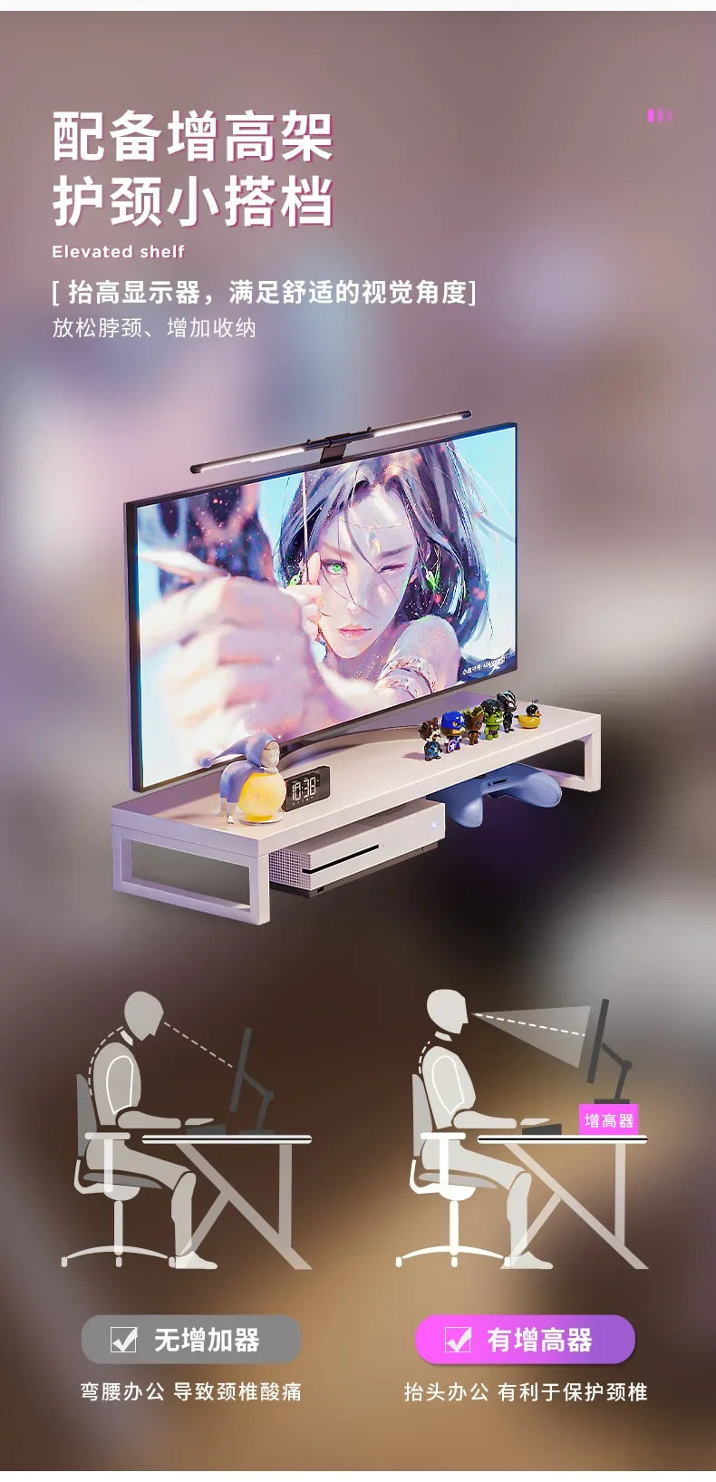 K-Formet Gaming Skrivebord — Ergonomisk L-Desk 140 cm