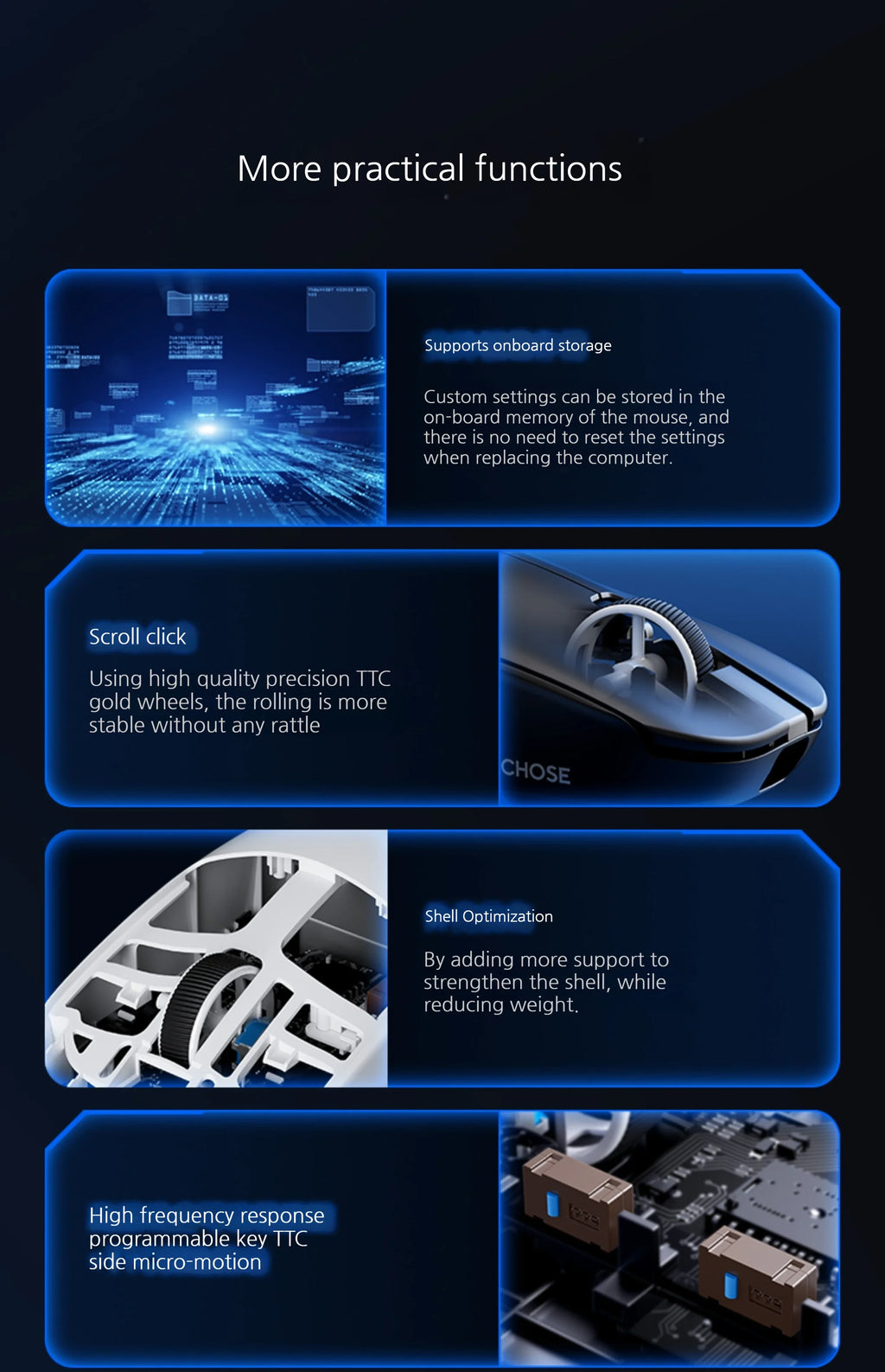 MCHOSE L7 Ultra+ Gaming Mus — PAW3950 Sensor, Trådløs
