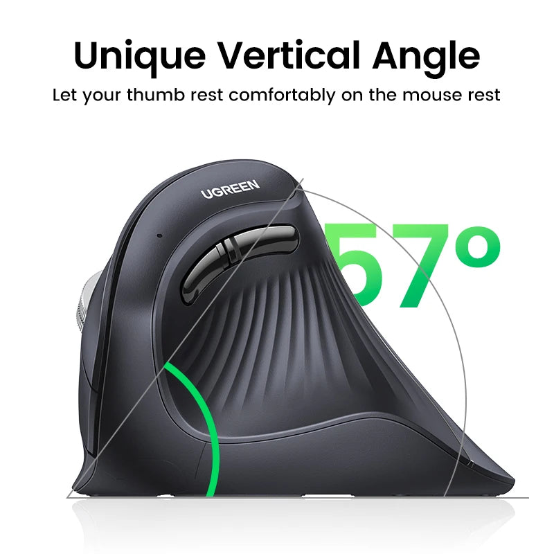 UGREEN Vertical Ergonomic Mouse — Bluetooth 5.0 & 2.4G