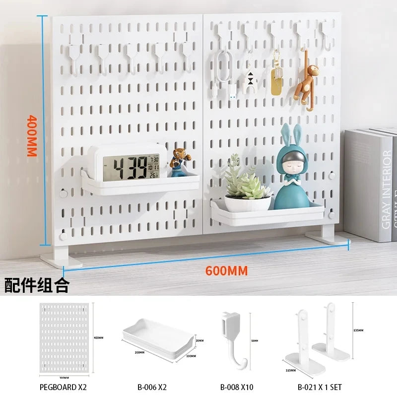Desktop Pegboard Organizer — Headset Stand & Storage
