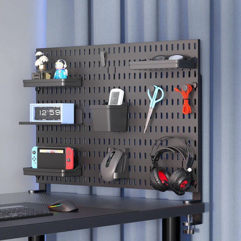 Desktop Pegboard Organizer — Headset Stand & Storage