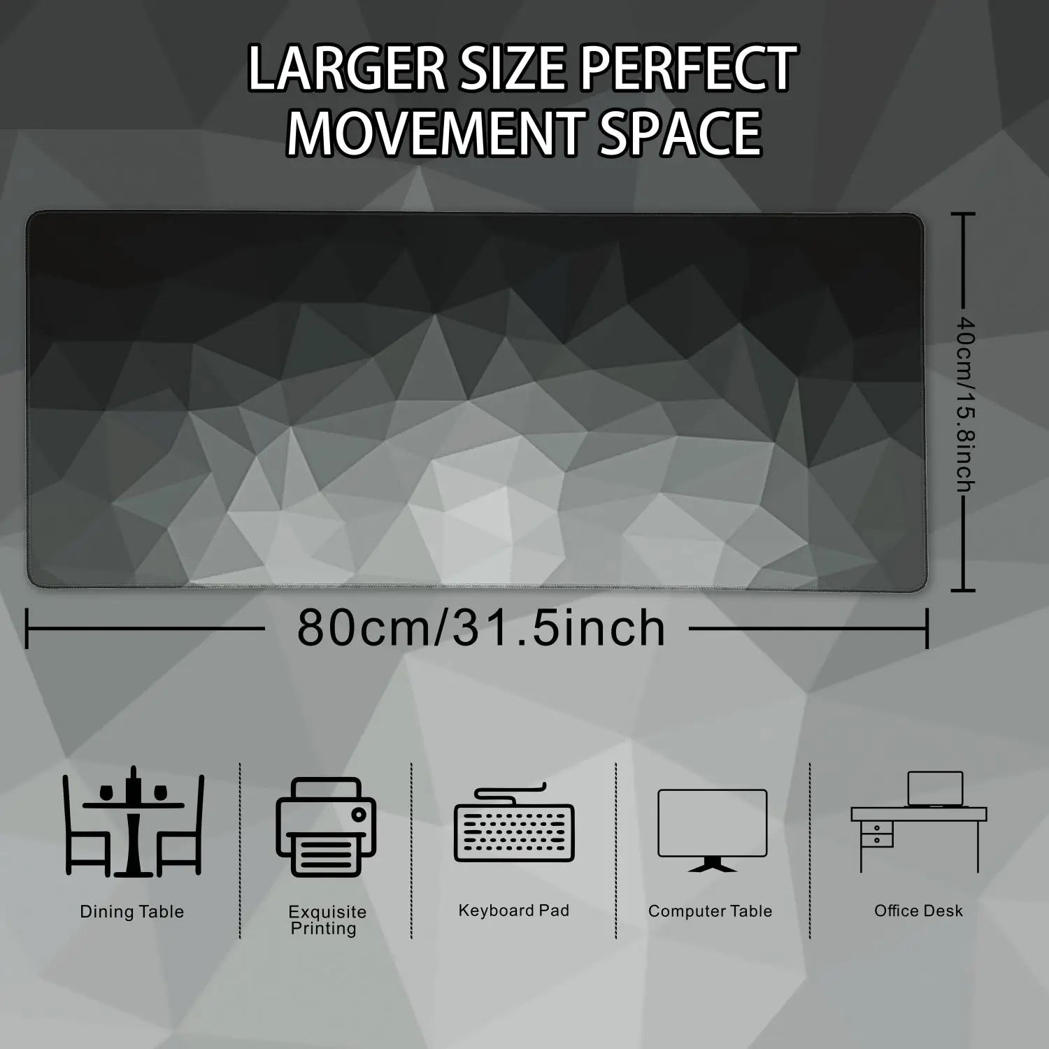 Gaming Desk Mat XL — Non-Slip, Stitched Edges