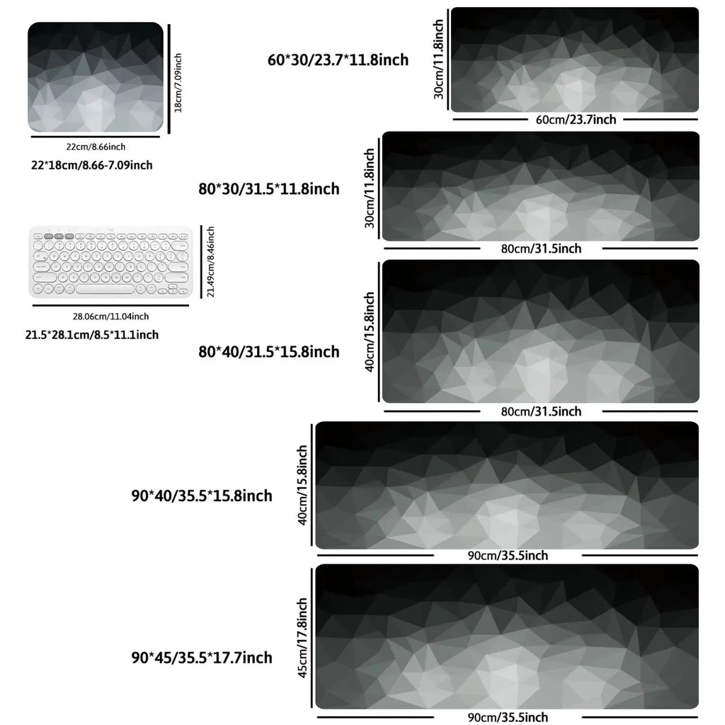 Gaming Desk Mat XL — Skridsikker, Syede Kanter