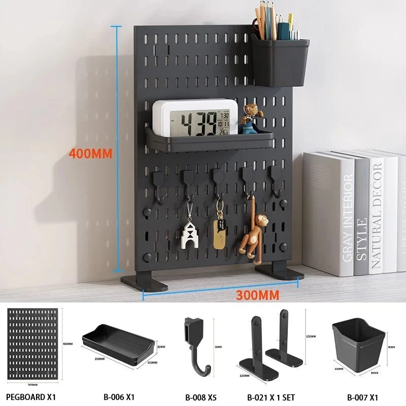 Desktop Pegboard Organizer — Headset Stand & Storage