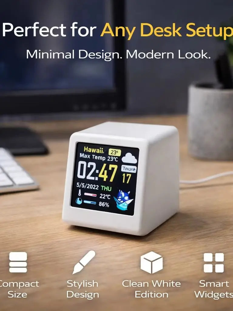 Smart WiFi Desk Display — Vejr, Krypto & Aktier