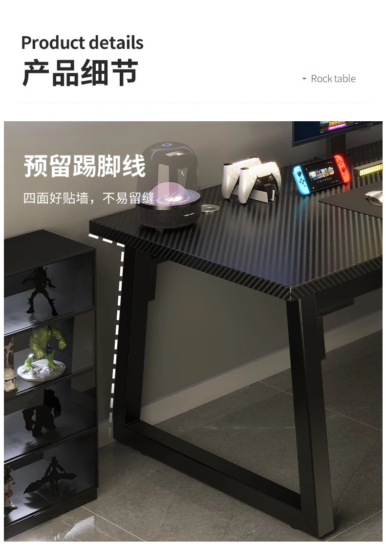 Carbon Fiber Gaming Skrivebord — Premium L-Shape 160 cm