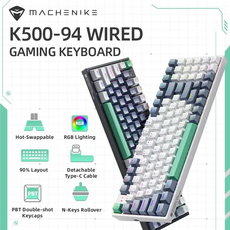 MACHENIKE K500 Mekanisk Gaming Tastatur — 94 Taster