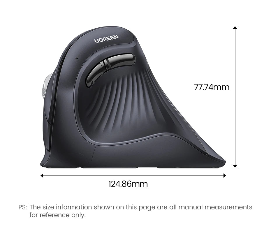 UGREEN Vertikal Ergonomisk Mus — Bluetooth 5.0 & 2.4G