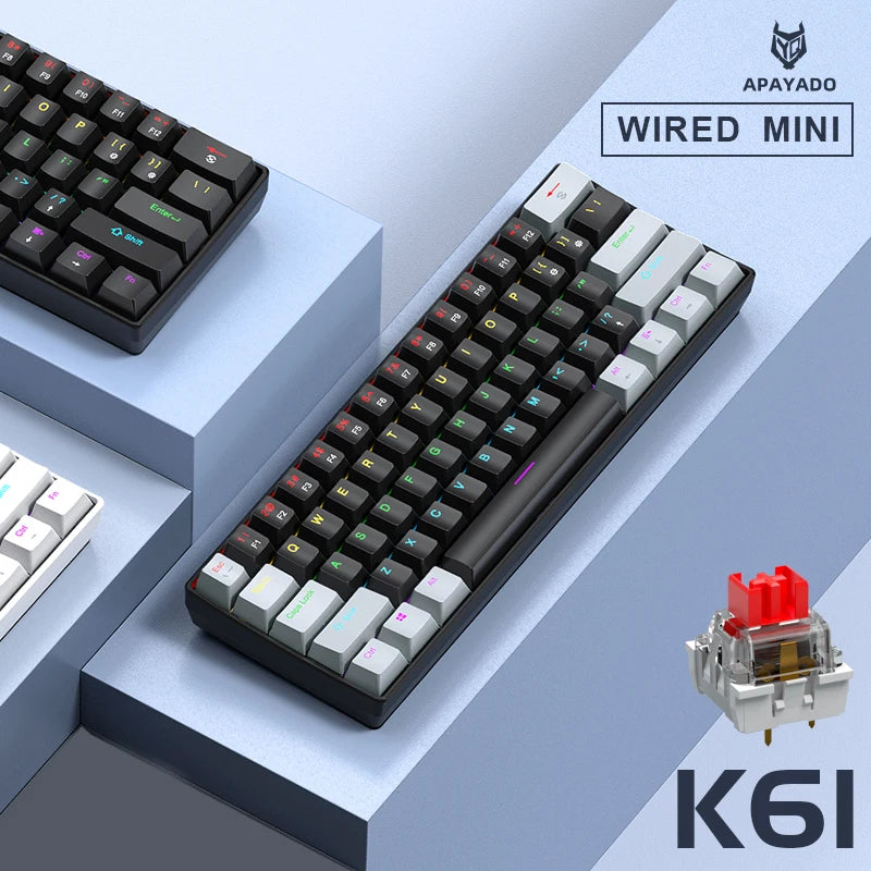 K61 60% Mekanisk Tastatur — RGB, Hot-Swap, 61 Taster