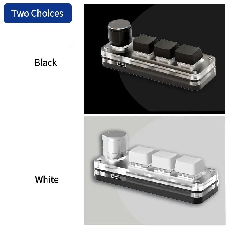Mini Macro Pad — 3 Taster + RGB Drejeknap
