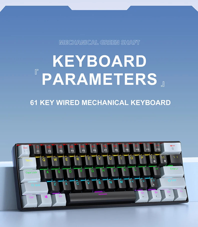 K61 60% Mekanisk Tastatur — RGB, Hot-Swap, 61 Taster