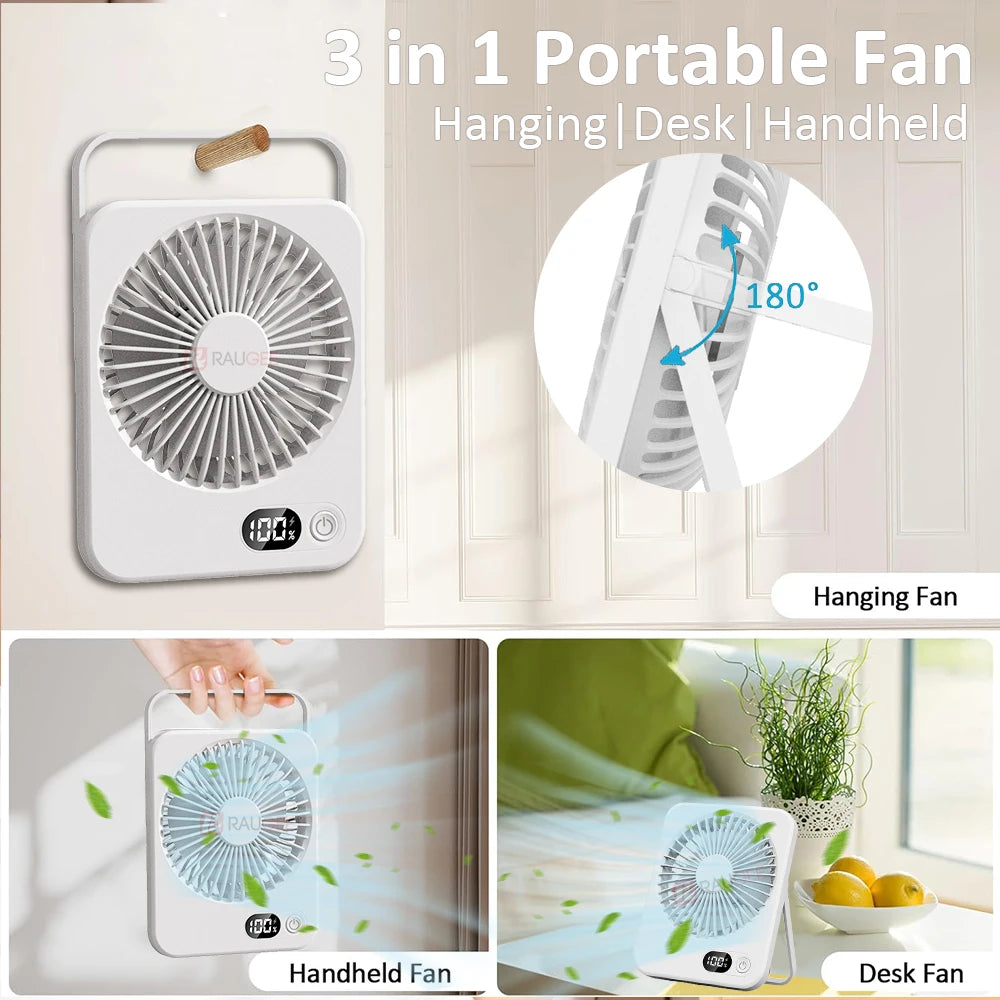 Mini USB Desk Fan — Foldable, 5 Speeds