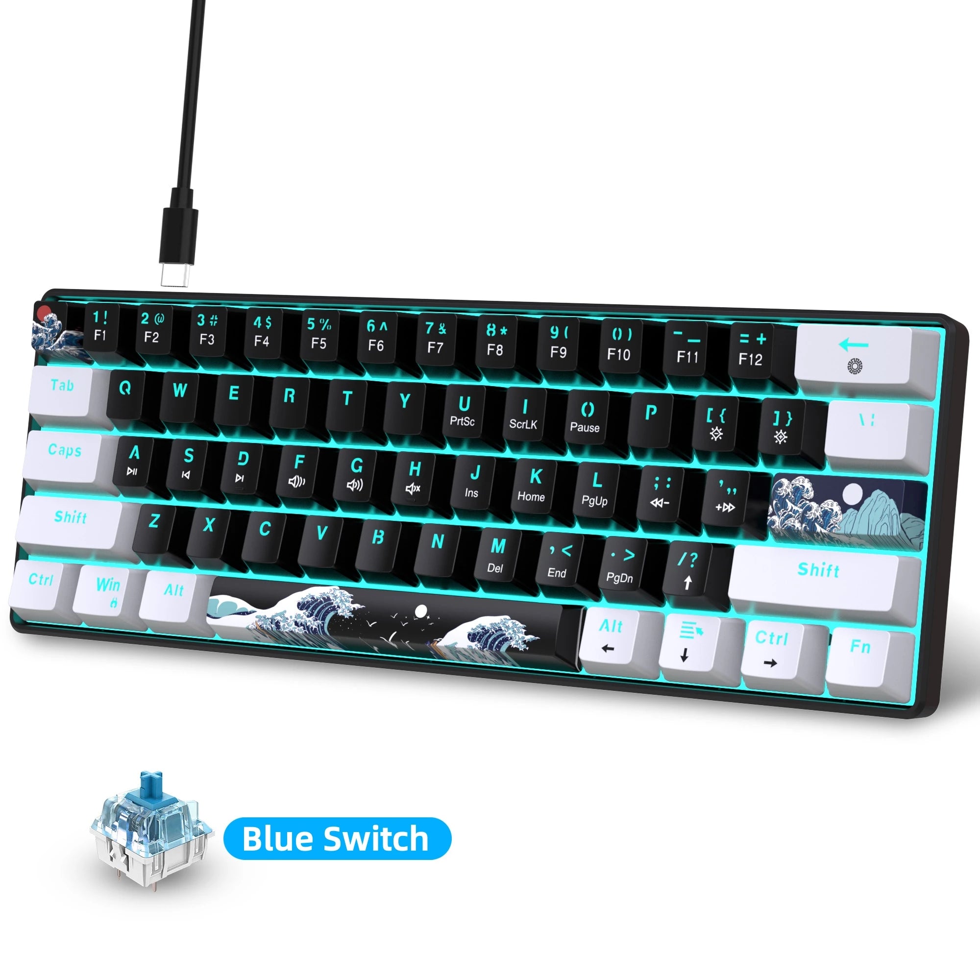 60% Mechanical Gaming Keyboard — Blue Switches & RGB