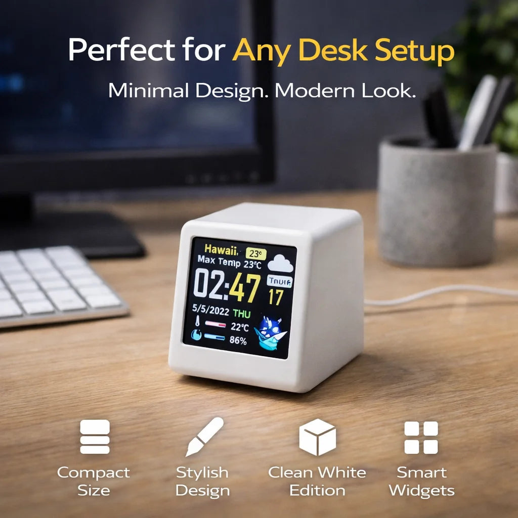 Smart WiFi Desk Display — Vejr, Krypto & Aktier