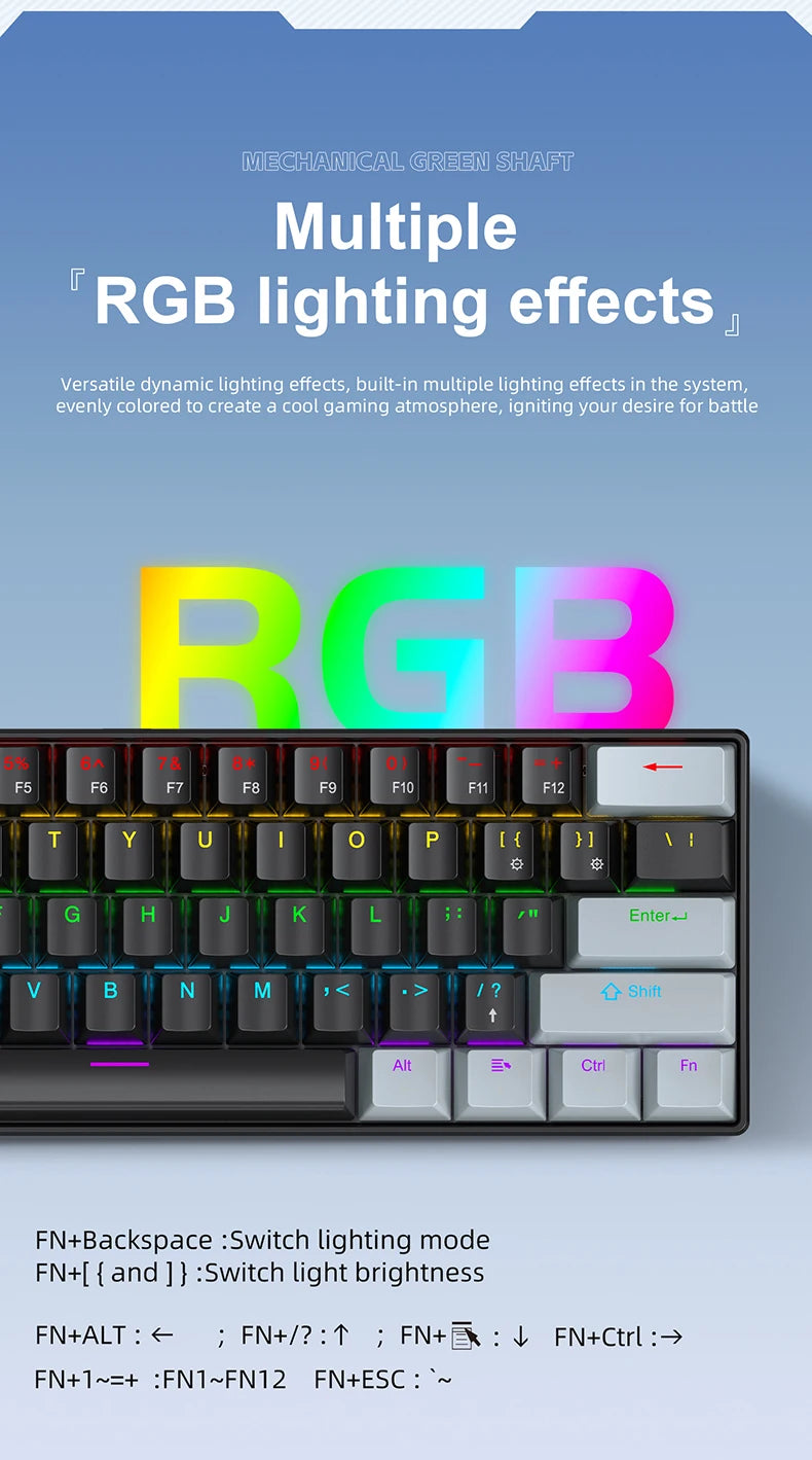 K61 60% Mekanisk Tastatur — RGB, Hot-Swap, 61 Taster