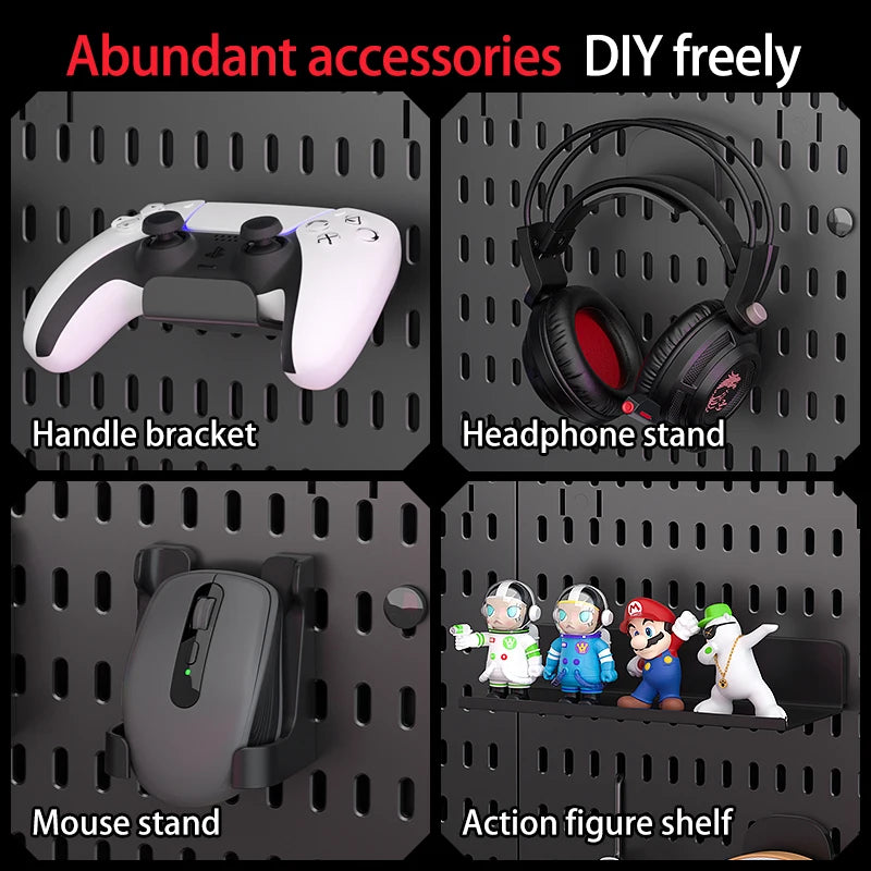 Desktop Pegboard Organizer — Headset Stand & Storage