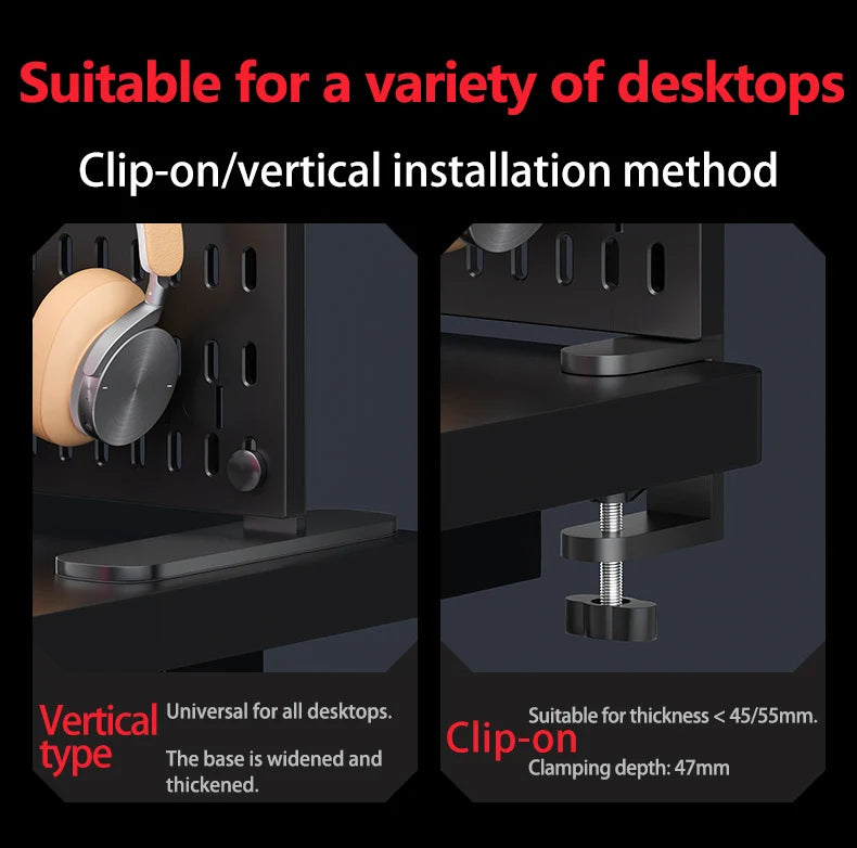 Desktop Pegboard Organizer — Headset Stand & Storage