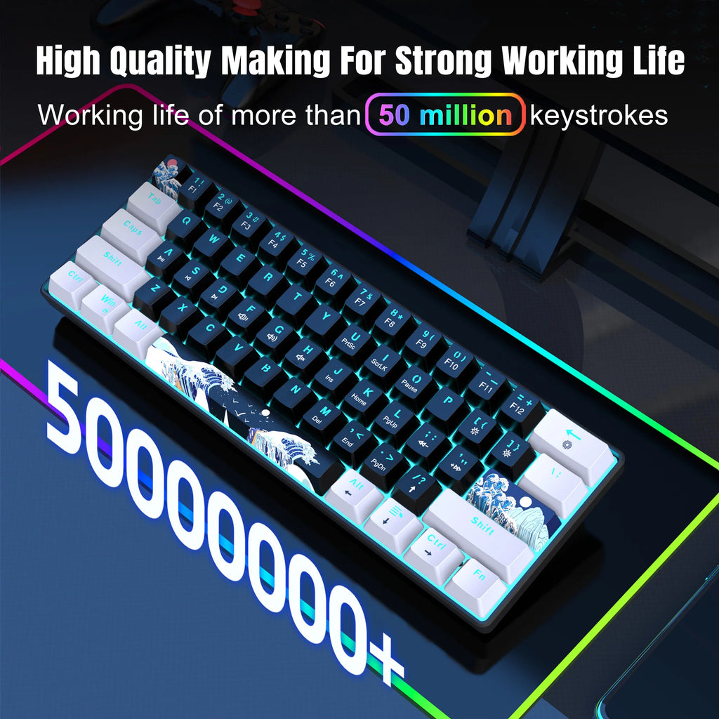 60% Mekanisk Gaming Tastatur — Blue Switches & RGB