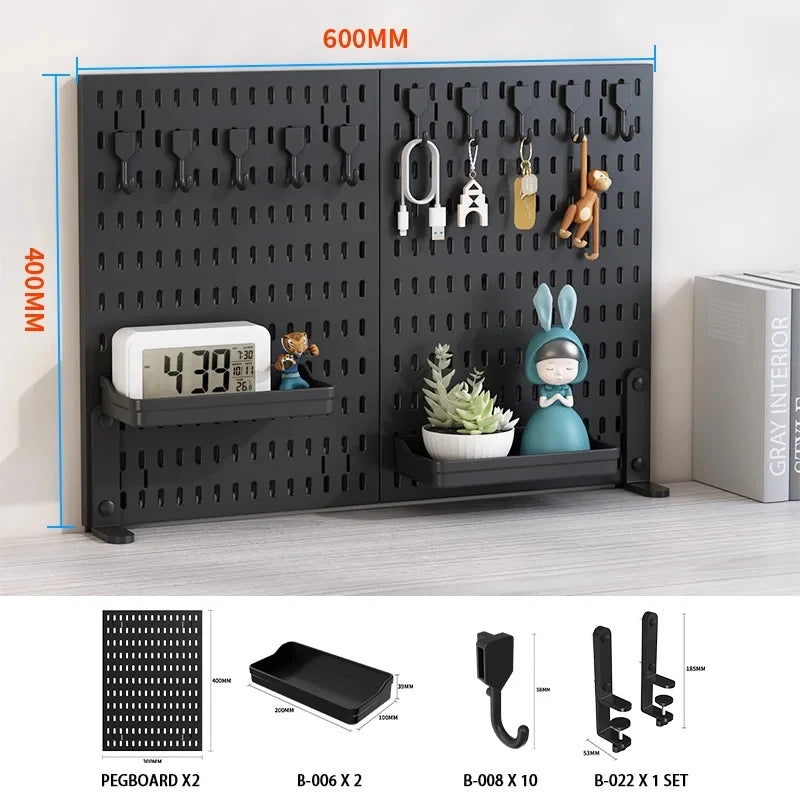 Desktop Pegboard Organizer — Headset Stand & Storage