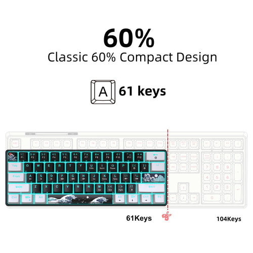 60% Mechanical Gaming Keyboard — Blue Switches & RGB