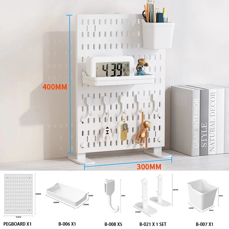 Desktop Pegboard Organizer — Headset Stand & Storage