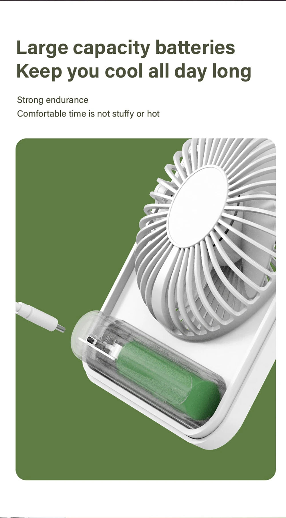 Mini USB Bordventilator — Foldbar, 5 Hastigheder
