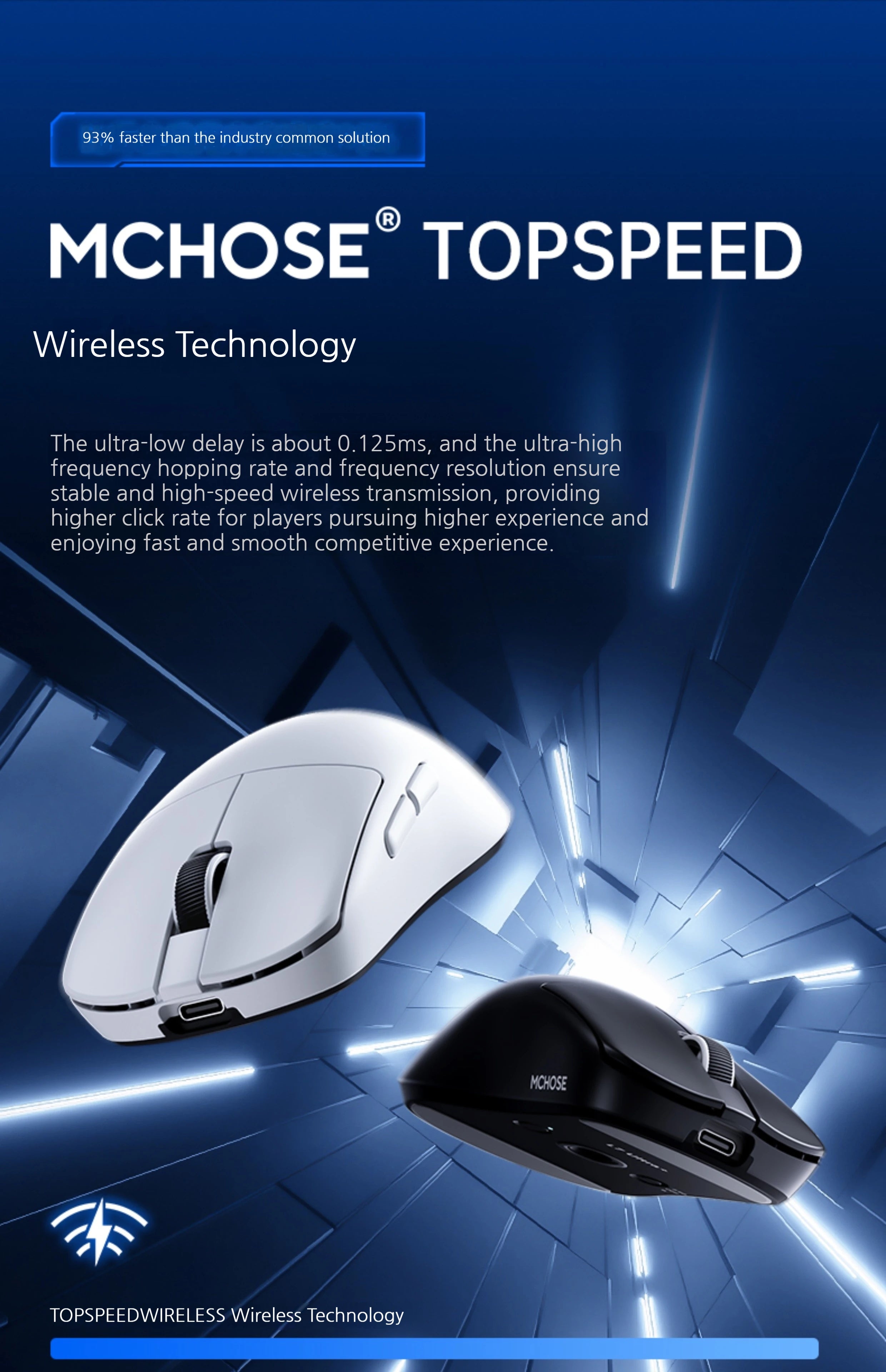 MCHOSE L7 Ultra+ Gaming Mus — PAW3950 Sensor, Trådløs