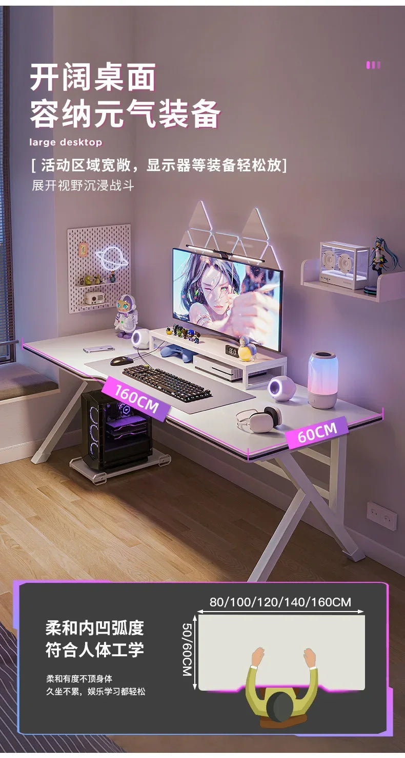 K-Formet Gaming Skrivebord — Ergonomisk L-Desk 140 cm
