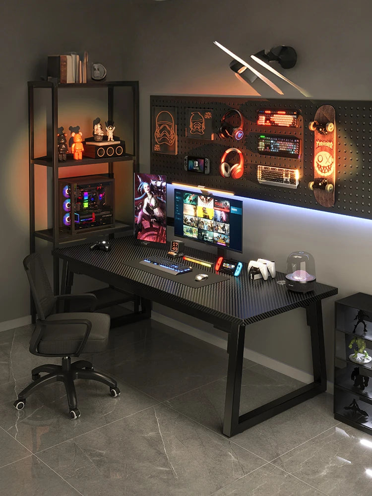 Carbon Fiber Gaming Skrivebord — Premium L-Shape 160 cm