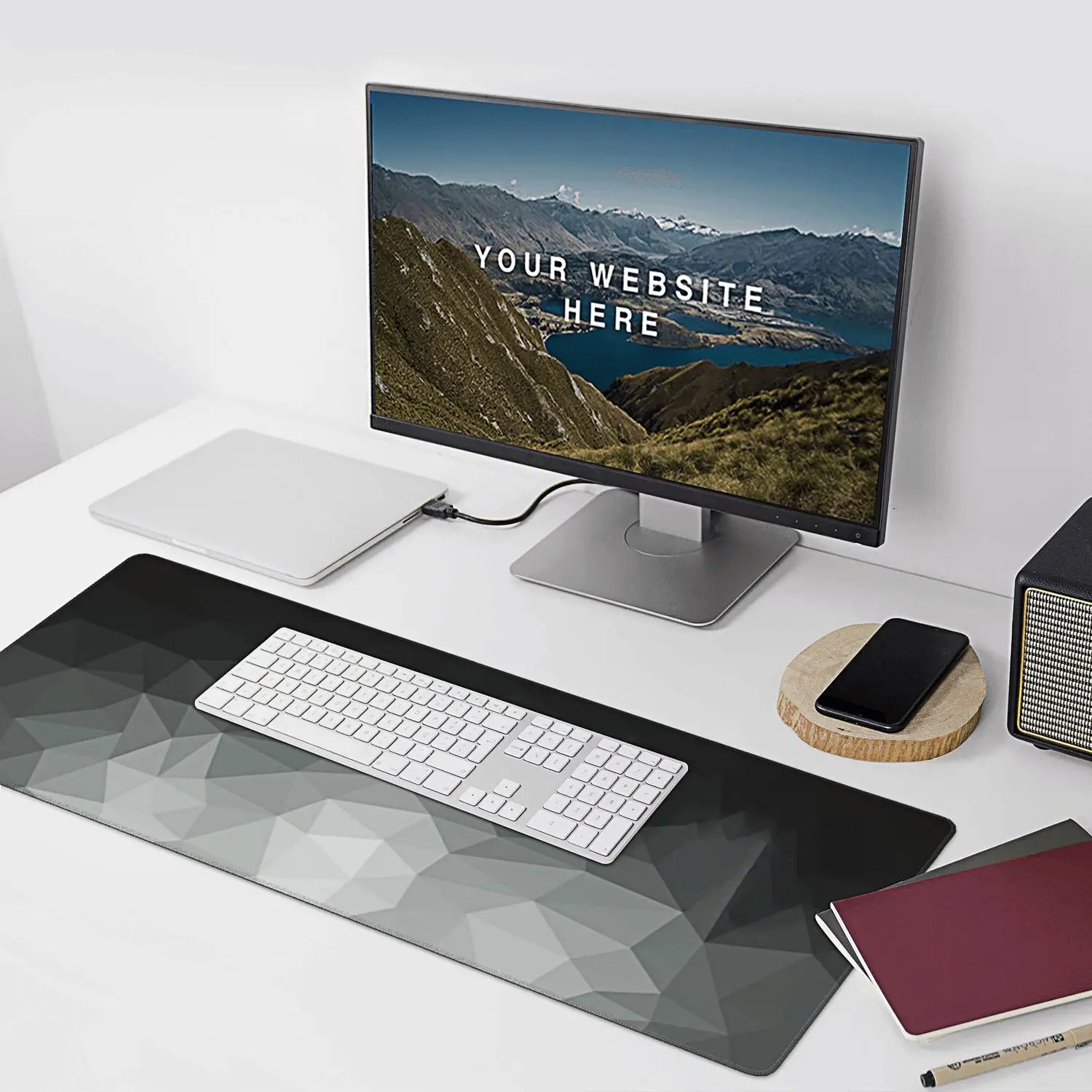 Gaming Desk Mat XL — Skridsikker, Syede Kanter
