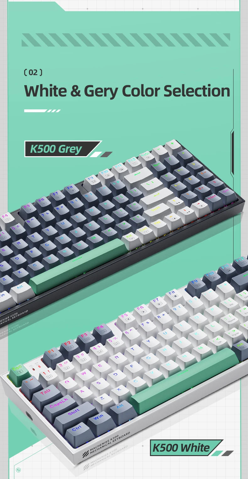 MACHENIKE K500 Mekanisk Gaming Tastatur — 94 Taster