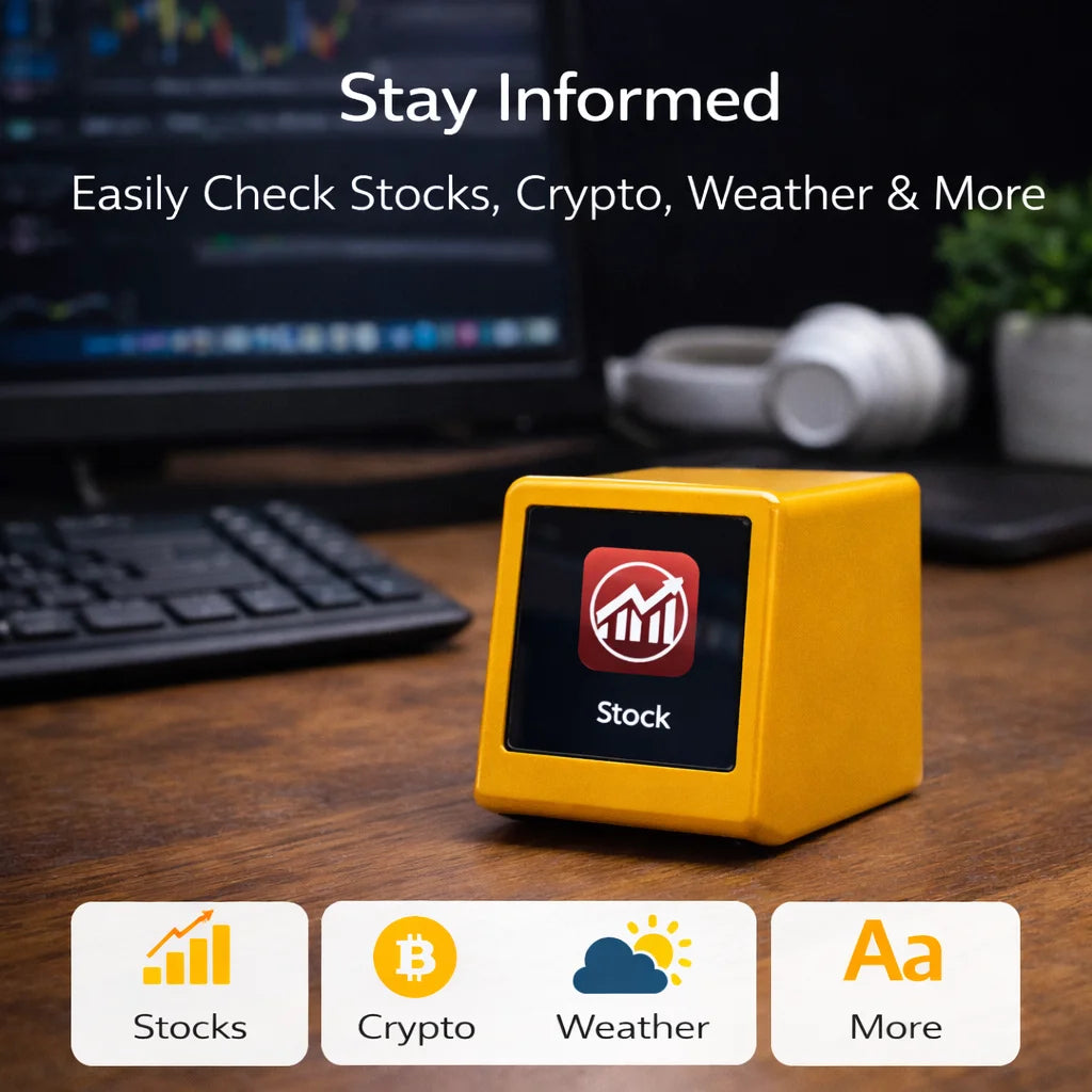 Smart WiFi Desk Display — Vejr, Krypto & Aktier