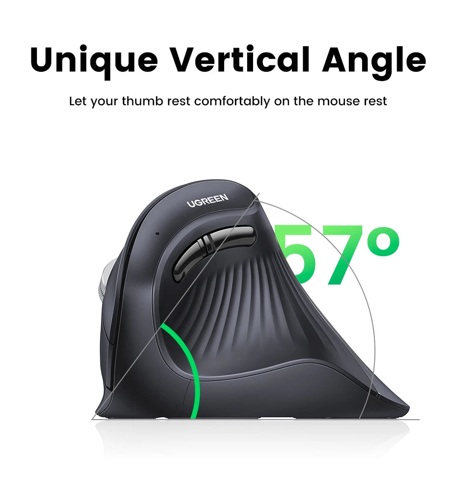 UGREEN Vertikal Ergonomisk Mus — Bluetooth 5.0 & 2.4G