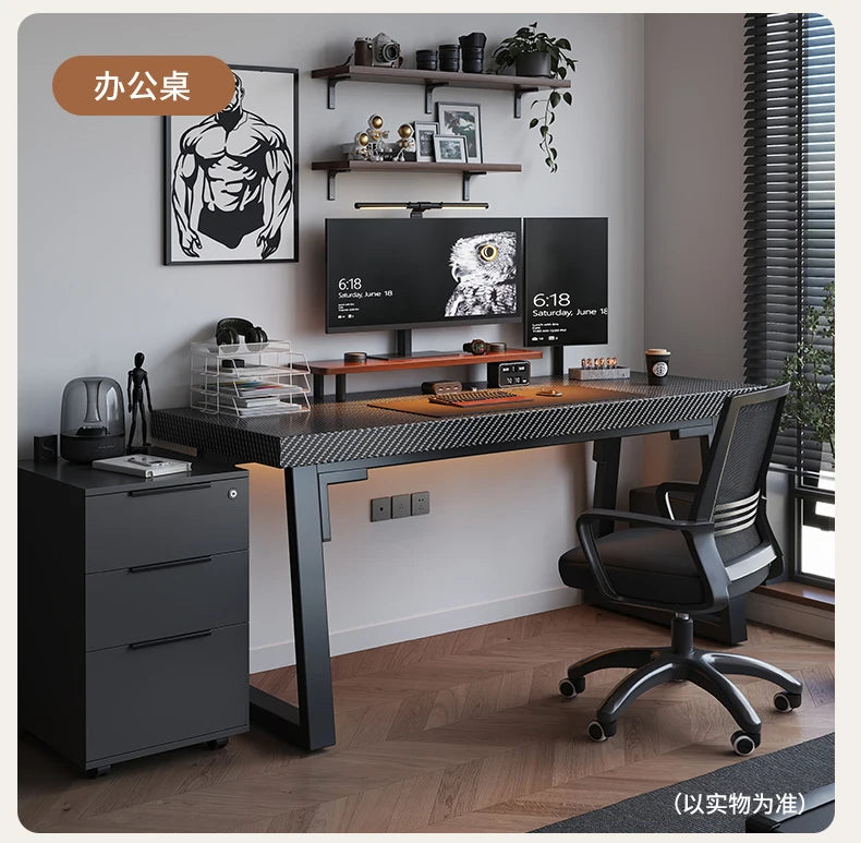 Carbon Fiber Gaming Skrivebord — Premium L-Shape 160 cm