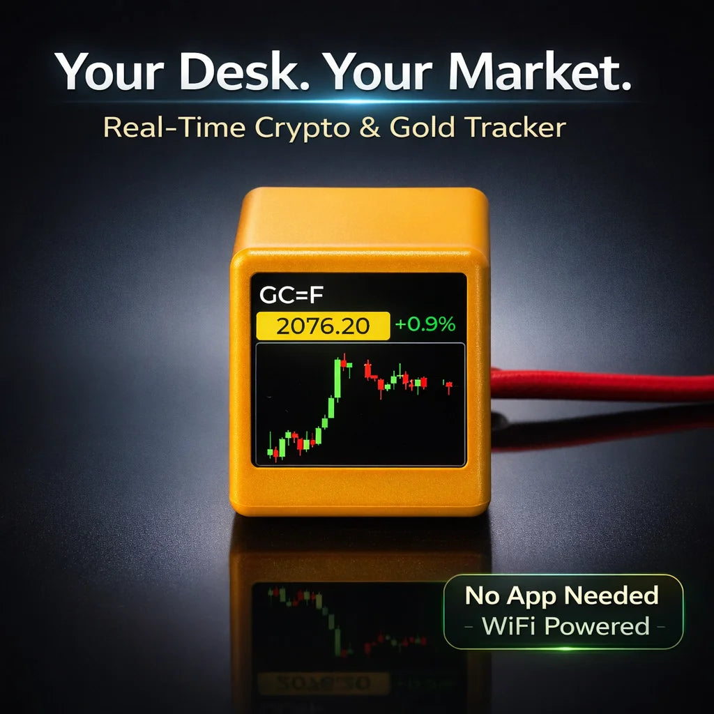 Smart WiFi Desk Display — Vejr, Krypto & Aktier