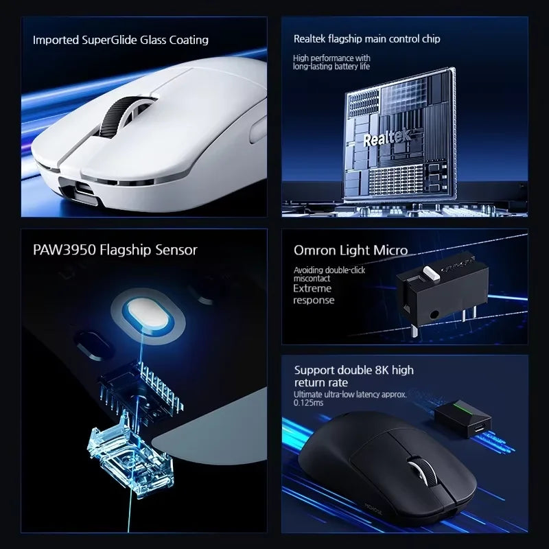 MCHOSE L7 Ultra+ Gaming Mus — PAW3950 Sensor, Trådløs