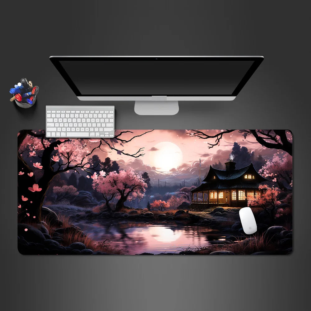 Sakura Desk Mat XL — Japanese Cherry Blossom Design