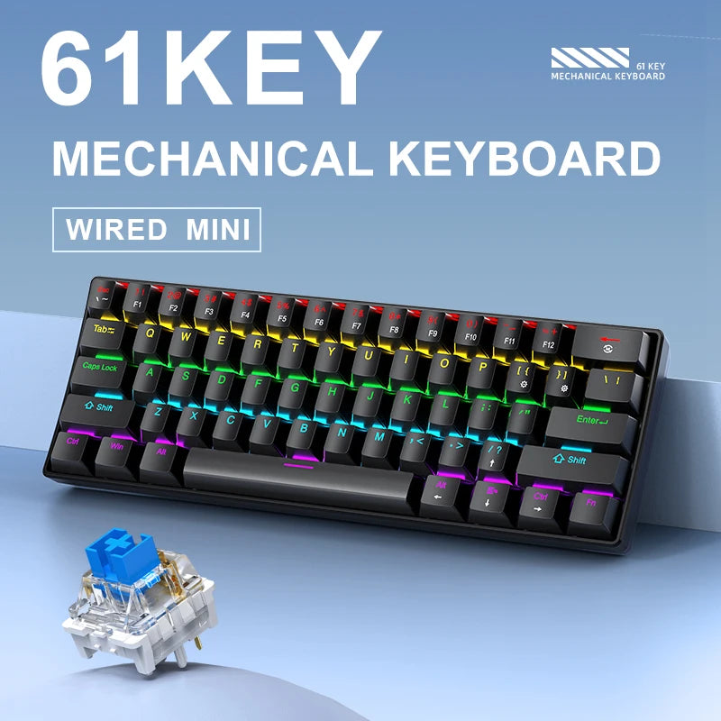 K61 60% Mekanisk Tastatur — RGB, Hot-Swap, 61 Taster