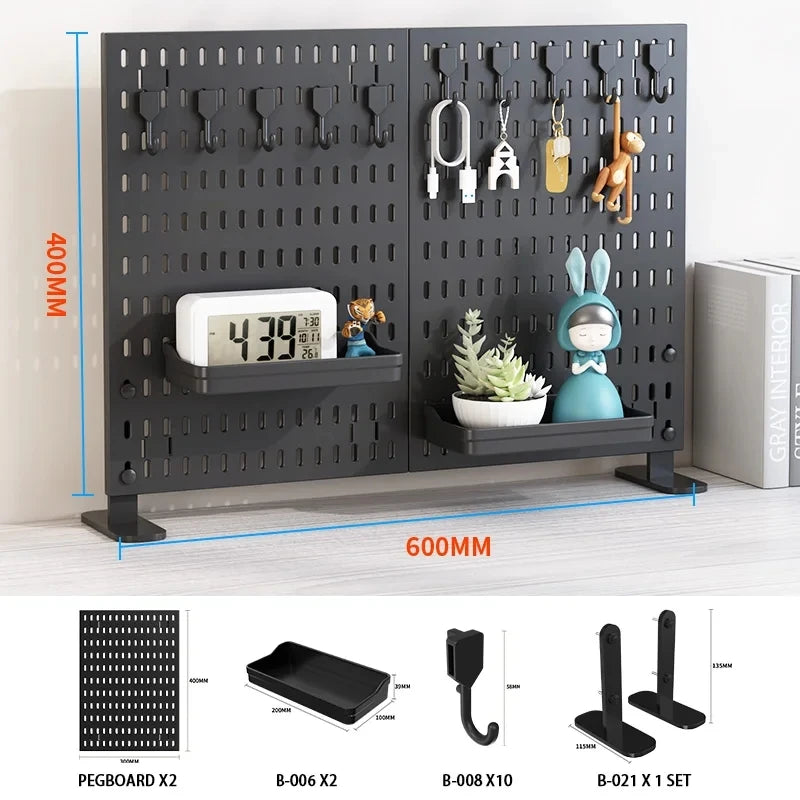 Desktop Pegboard Organizer — Headset Stand & Storage