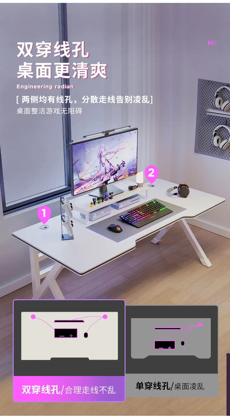 K-Formet Gaming Skrivebord — Ergonomisk L-Desk 140 cm