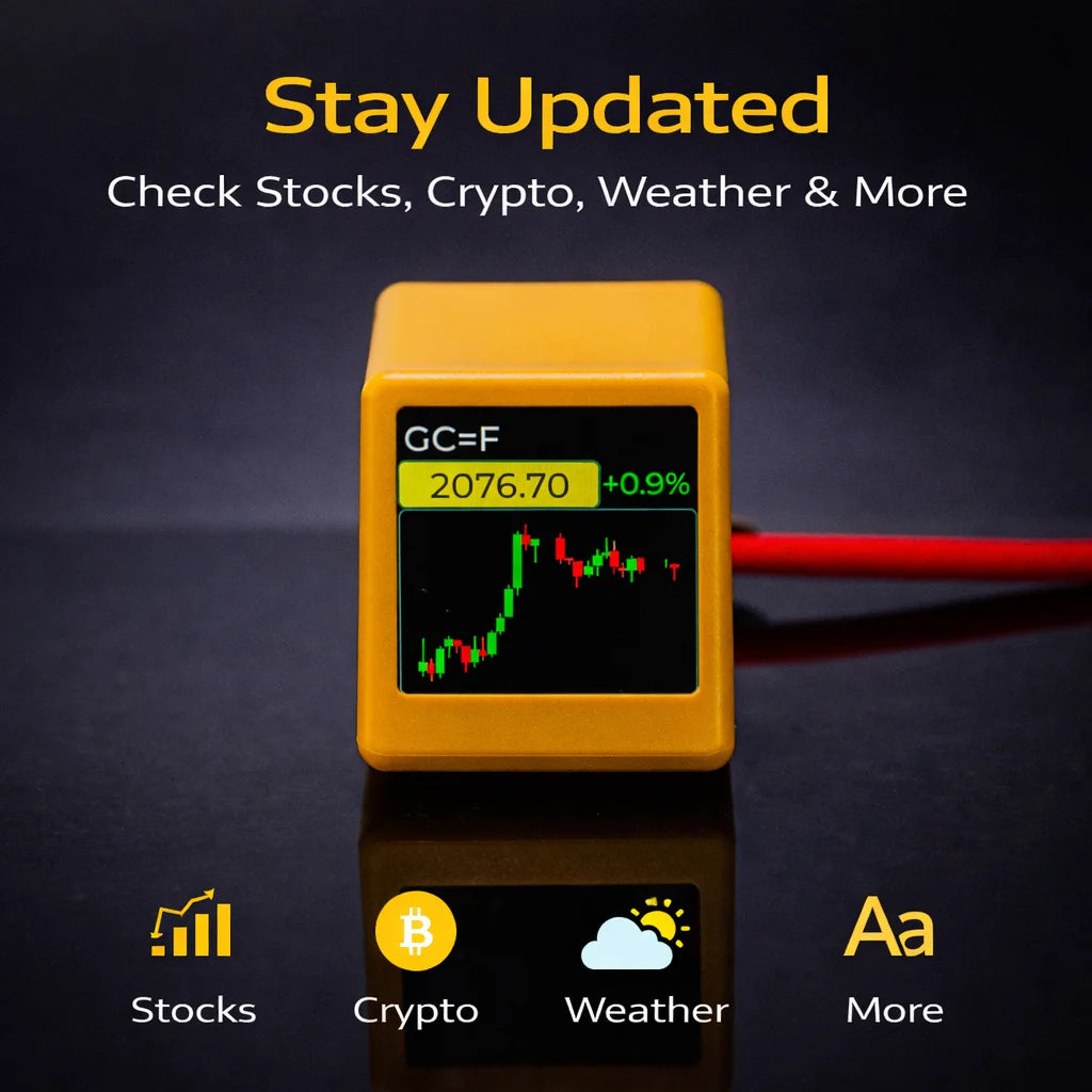 Smart WiFi Desk Display — Weather, Crypto & Stocks