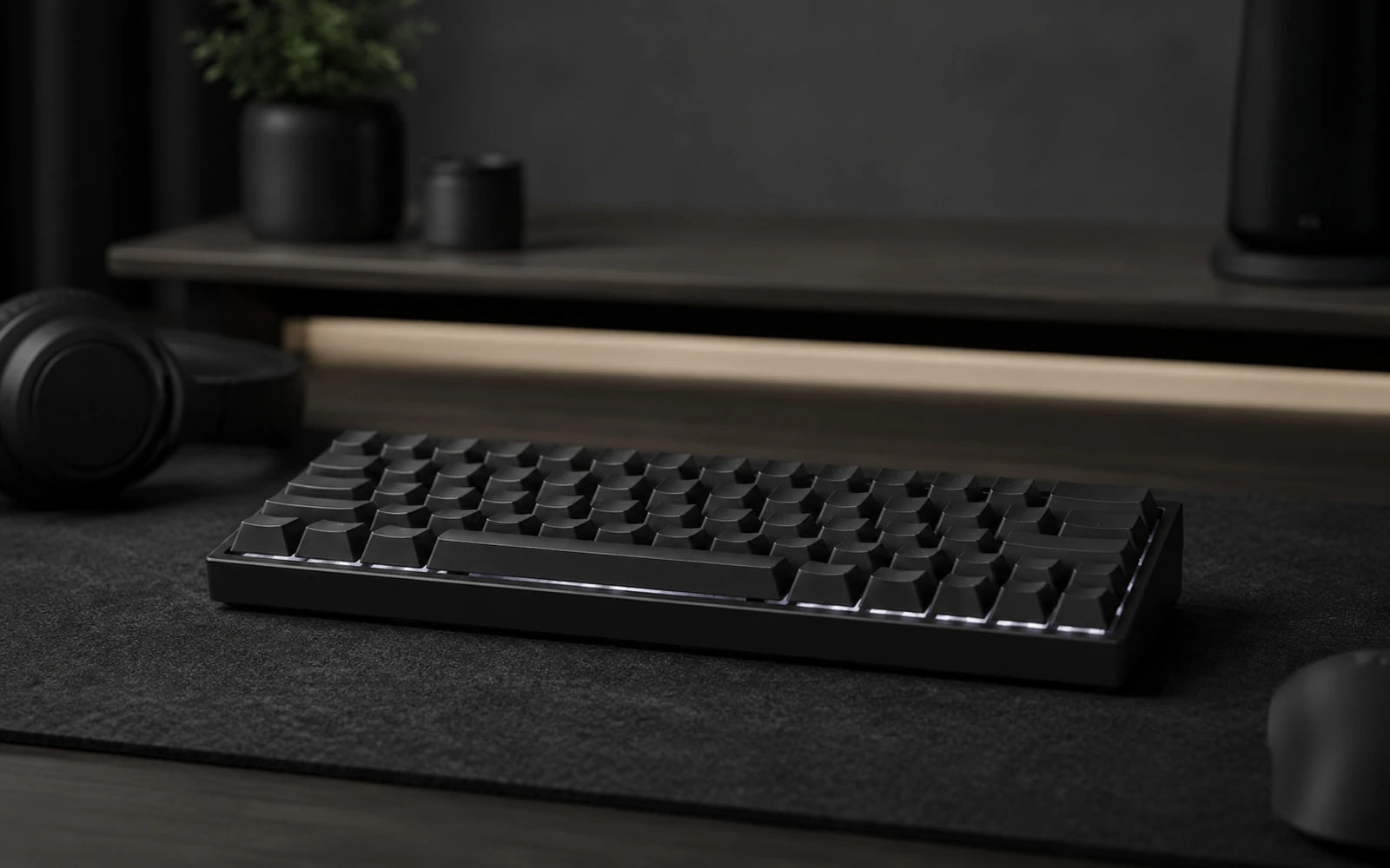 Mekanisk tastatur på mørkt setup
